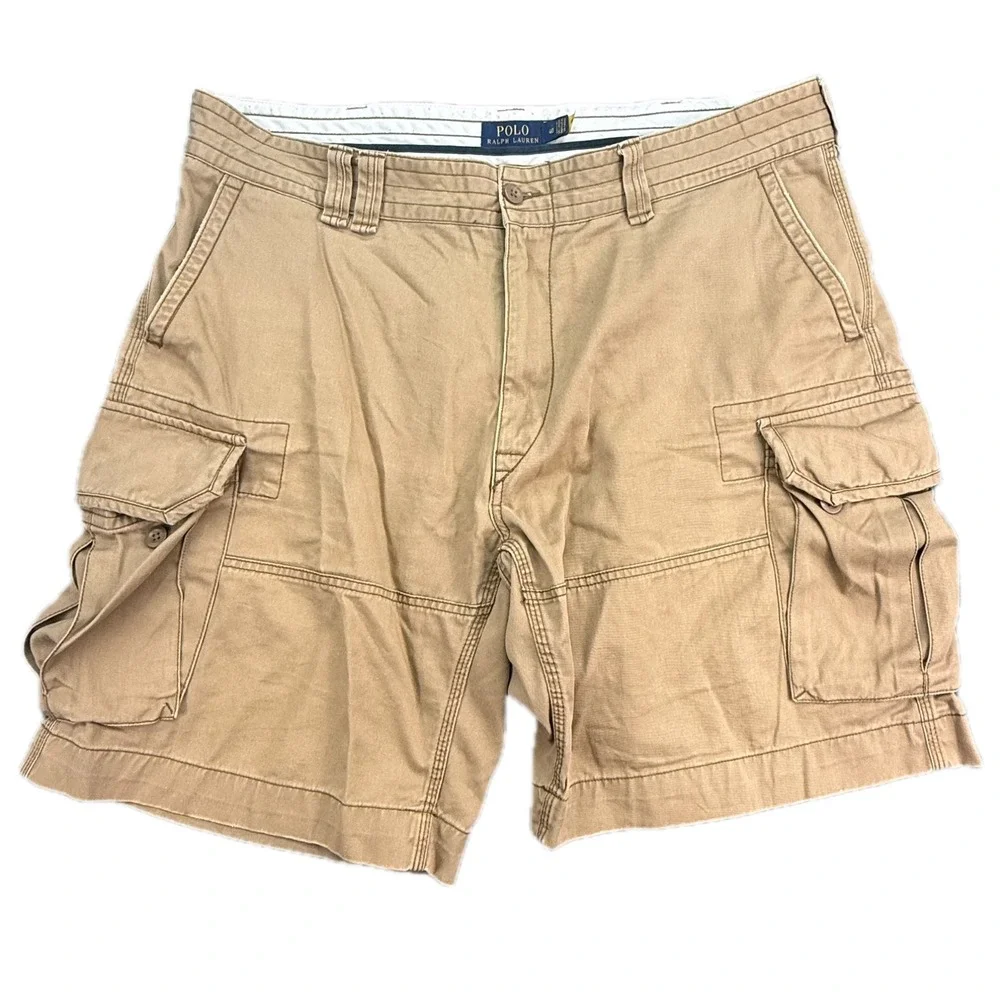 Polo Ralph Lauren Cargo Shorts Mens 40 Tan‎ Khaki Classic Polo Chino 2122